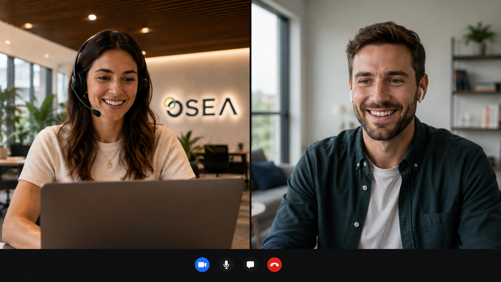 OSEA team on a video call with a client